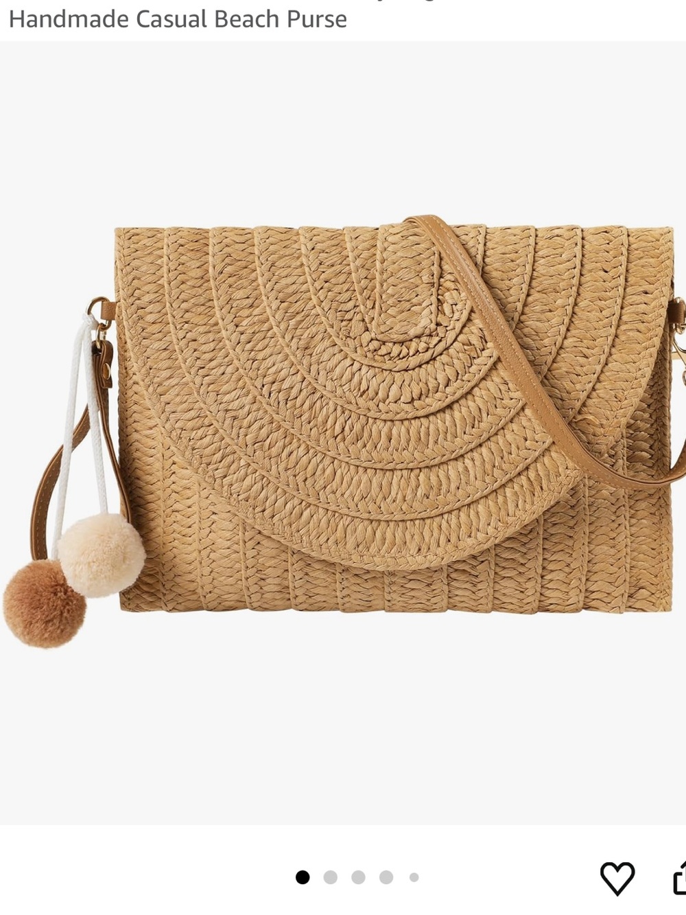 NEW, Women Straw Shoulder Bag Woven Beach Purse Summer Crossbody Clutch - Picture 3 of 15